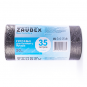 Пакеты для мусора 35л 50шт 8мкм рулон ПНД ZAUBEX  48*58см цв. черный