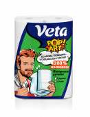 Туалетная бумага "VETA POP Art" двухслойная, на втулке, целлюлоза 100%, 1*4 рулона