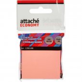 Стикеры Attache Economy с клеевым краем, 51x51 мм, 100 листов, цвет неоновый розовый