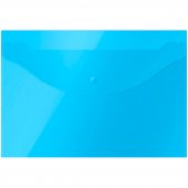 Папка-конверт с кнопкой OfficeSpace, А4, 120 мкм, синяя
