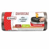 Пакеты для мусора ПНД 60л 50шт Komfi/50
