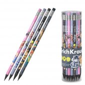 Чернографитный карандаш пластиковый ErichKrause Простоквашино, трехгранный, с ластиком, HB