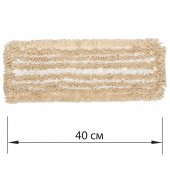 Насадка МОП плоская для швабры/держателя 40см, уши/карманы (ТИП У/К), хлопок/м-фибра, ЛАЙМА Expert