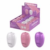 Точилка пластиковая ErichKrause Eva, Candy, с контейнером, ассорти
