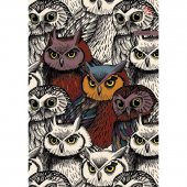 Блокнот Канц-Эксмо «Графика. Филины», А5, 112 листов, клетка, твердый переплет