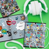 Тетрадь Lorex "STICKERS", А5, 48 листов, клетка, двойная обложка
