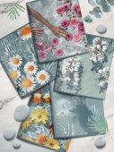 Тетрадь 48 л. А5 клетка, на скрепке, офсет LOREX FLOATING FLOWERS мелованный картон, запечатка форзаца, soft touch, выборочный УФ-лак, пена