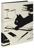 Тетрадь со сменным блоком 80 л. А5, клетка, на кольцах LOREX NAUGHTY CAT кож/зам