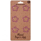 Скрепки металлические "Цветочек" цветн. "Darvish" 6шт/уп (набор)