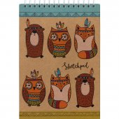 Скетчбук «Зверушки», А5, 40 л, крафт картон