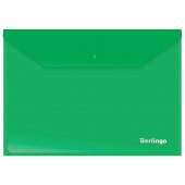 Папка-конверт на кнопке Berlingo, А4, 180 мкм, зеленая
