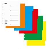 Разделители пластиковые Index А5, 5 листов разного цвета