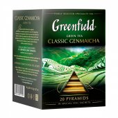 Чай зеленый пакетир т.м. Гринфилд Классик Генмайча байховый с воздушным рисом 1,8*20