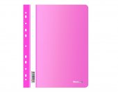 Папка-скоросшиватель Berlingo "Neon", А4, пластиковая, перфорированная, 180 мкм, неоновая розовая