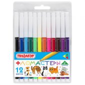 Фломастеры ПИФАГОР "ВЕСЕЛЫЕ ПИТОМЦЫ", 12 цветов, вентилируемый колпачок