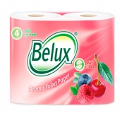 Туалетная бумага BELUX «Aroma», 2-х слойная, 4 шт., белая, с ароматом ягоды
