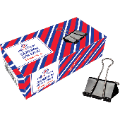 Зажимы для бумаг 32 мм, "Attomex", черные, КОМПЛЕКТ 12шт.