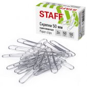 Скрепки STAFF оцинкованные 50 мм, , 50 шт.в карт. упак.