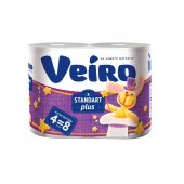 Туалетная бумага Veiro «Standart Plus», 2-х слойная, 4 шт., белая