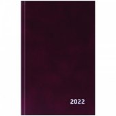 Ежедневник датированный OfficeSpace, 2022 г., A5, 168 л., бумвинил, бордовый
