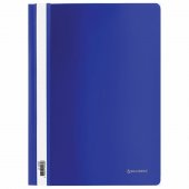 Папка-скоросшиватель BRAUBERG А4 130/180 синий с прозр. верхом