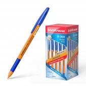 Ручка шариковая ErichKrause R-301 Stick&Grip Orange 0.7, цвет чернил синий