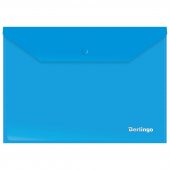 Папка-конверт на кнопке Berlingo А4, 180 мкм, синяя