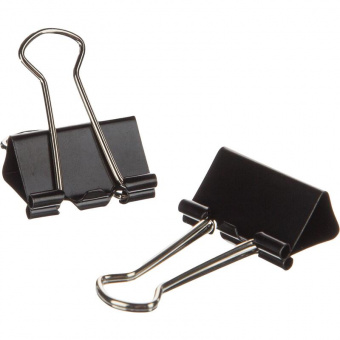 Зажим для бумаг Binder clips 41мм черный, металл, артикул. 0000040874шт Зажим для бумаг Binder clips 41мм черный, металл