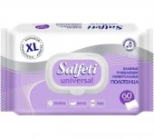 Полотенца влажные (салфетки) XXL размер (18*25мм) Salfeti Universal 60шт, очищающие, универсальные, с пластиковым клапаном 