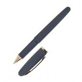 Ручка шариковая масляная LOREX, серия Grande Soft, 0,7 мм, стержень синий, корпус серый