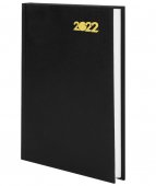 Ежедневник датированный 2022 (145х215 мм), А5, STAFF, твердая обложка бумвинил, черный