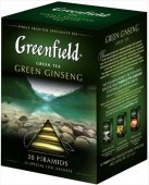 Чай зеленый Гринфилд  Грин Джинсенг с женьшенем  (пирамида)