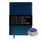 Ежедневник недатированный «Silver Classic», А5, искусственная кожа, 152 л, темно-синий