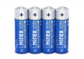 Батарейка щелочная Mirex LR6 / AA 1,5V 4 шт (4/40/720), shrink
