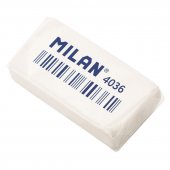 Ластик каучуковый Milan 4036, 3,9х2х0,8, белый
