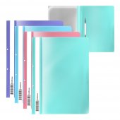 Папка-скоросшиватель с перфорацией пластиковая ErichKrause Diagonal Pastel, A4, цвет ассорти 