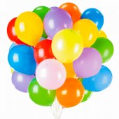 Шары воздушные ЗОЛОТАЯ СКАЗКА, 10" (25 см), КОМПЛЕКТ 50 штук, ассорти 10 цветов, пакет