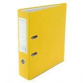 Папка-регистратор LAMARK600 PP 80мм желтый, метал.окантовка/карман, собранный