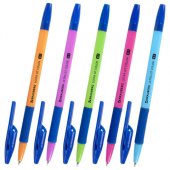 Ручка шариковая с грипом BRAUBERG «ULTRA GT COLOR», СИНЯЯ, корпус ассорти, линия 0,35 мм