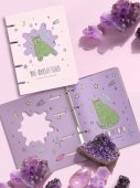 Тетрадь LOREX со сменным блоком, 120 л, клетка, PURPLE MOTH А5, твердая обложка, soft touch, вырубка, на кольцах
