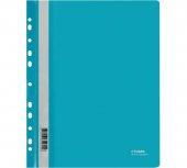 Папка-скоросшиватель А4 180 мкм пластик. перф. СТАММ, бирюзовая с прозр. верхом