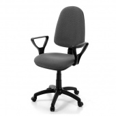 Кресло офисное «Престиж+», с подлокотниками, ткань, темно-серая
