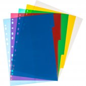 Разделитель листов А4, 5л, 5 цветов, пластик, Attache Economy