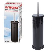 Ерш для унитаза ЛАЙМА, с подставкой, черный, глянцевый