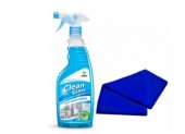 Набор средство д/мытья окон и стекол голубая лагуна"CLEAN GLASS" 600 мл + салфетка из микроволокна