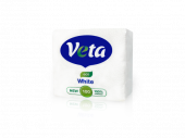 Салфетки бумажные неокрашеннные VETA WHITE ECO неокрашенные 100шт. в упак., 100% целлюлоза