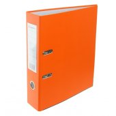 Папка-регистратор LAMARK600 PP 80мм оранжевый, метал.окантовка/карман, собранный