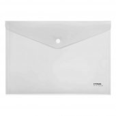 Папка-конверт на кнопке А4 180мк прозрачная СТАММ пластик