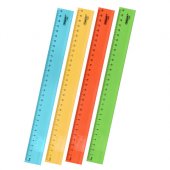 Линейка пластиковая 30 см ПИФАГОР, прозрачная, неоновая, ассорти