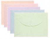 Папка-конверт на кнопке Deli Colorful ассорти пастель, А4 330*237 мм, 8мм, 0.16мм, полипропилен